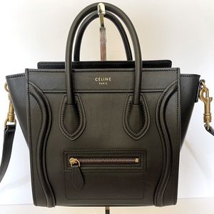 CELINE Smooth Calfskin Nano Luggage in Black